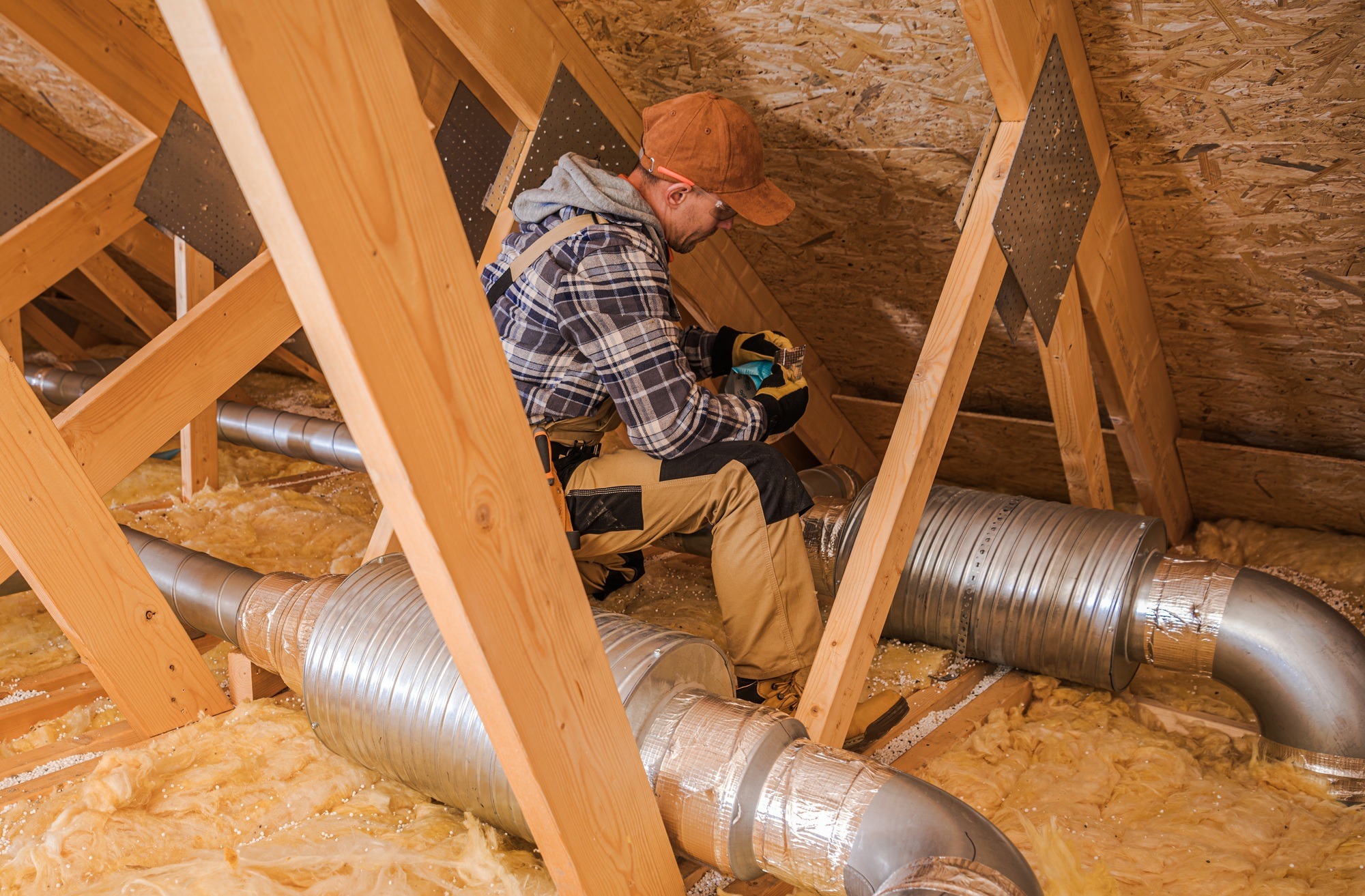 Heating and Cooling Technician Installing System Elements